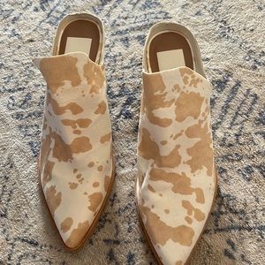 Dolce Vita cow print mules